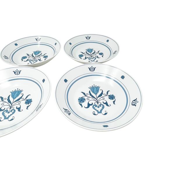 Noritake Progression Blue Haven Set of 4 Soup Salad Bowl Blue White Ceramic 9004 - Picture 3 of 6